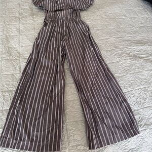 Girls' Brown & Cream Striped One-Piece Bodysuit